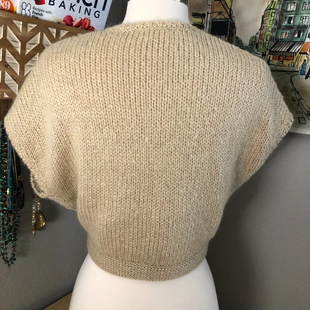 LOFT Tan Knit Cardigan Brown Bolero Women’s Small - Picture 3 of 8